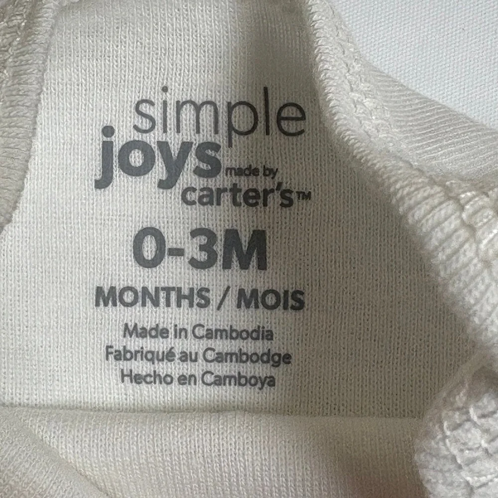 Simple Joys by Carters White‎ Gold Glitter Hush Little Baby Bodysuit 0-3M Onesie